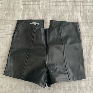fake leather shorts